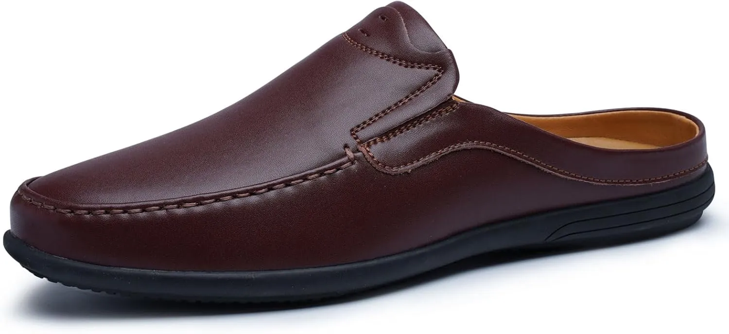 Men??s Slip-On Loafers Handmade Leather Slippers Breathable Comfortable Soft Hand Stitched no-heel Casual Shoes For Men