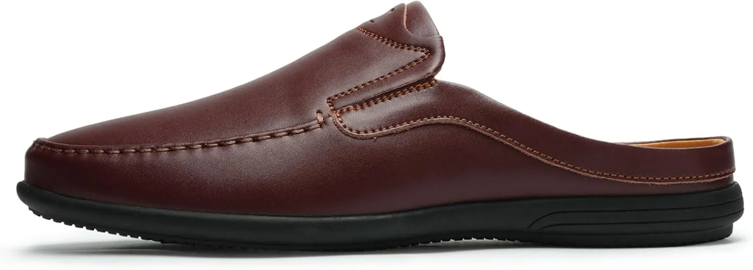 Men??s Slip-On Loafers Handmade Leather Slippers Breathable Comfortable Soft Hand Stitched no-heel Casual Shoes For Men
