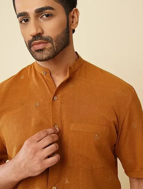 Mustard Khadi Cotton Shirt