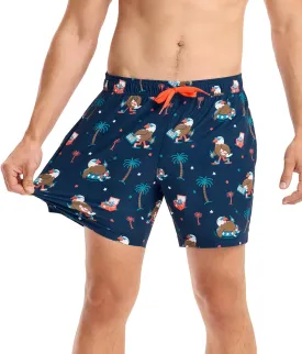 Tipsy Elves Men's USA Swimming Trunks 7'' Inseam 4 Way Stretch Fabric w/Mesh Liner Swim Trunks for Men Bathing Suit