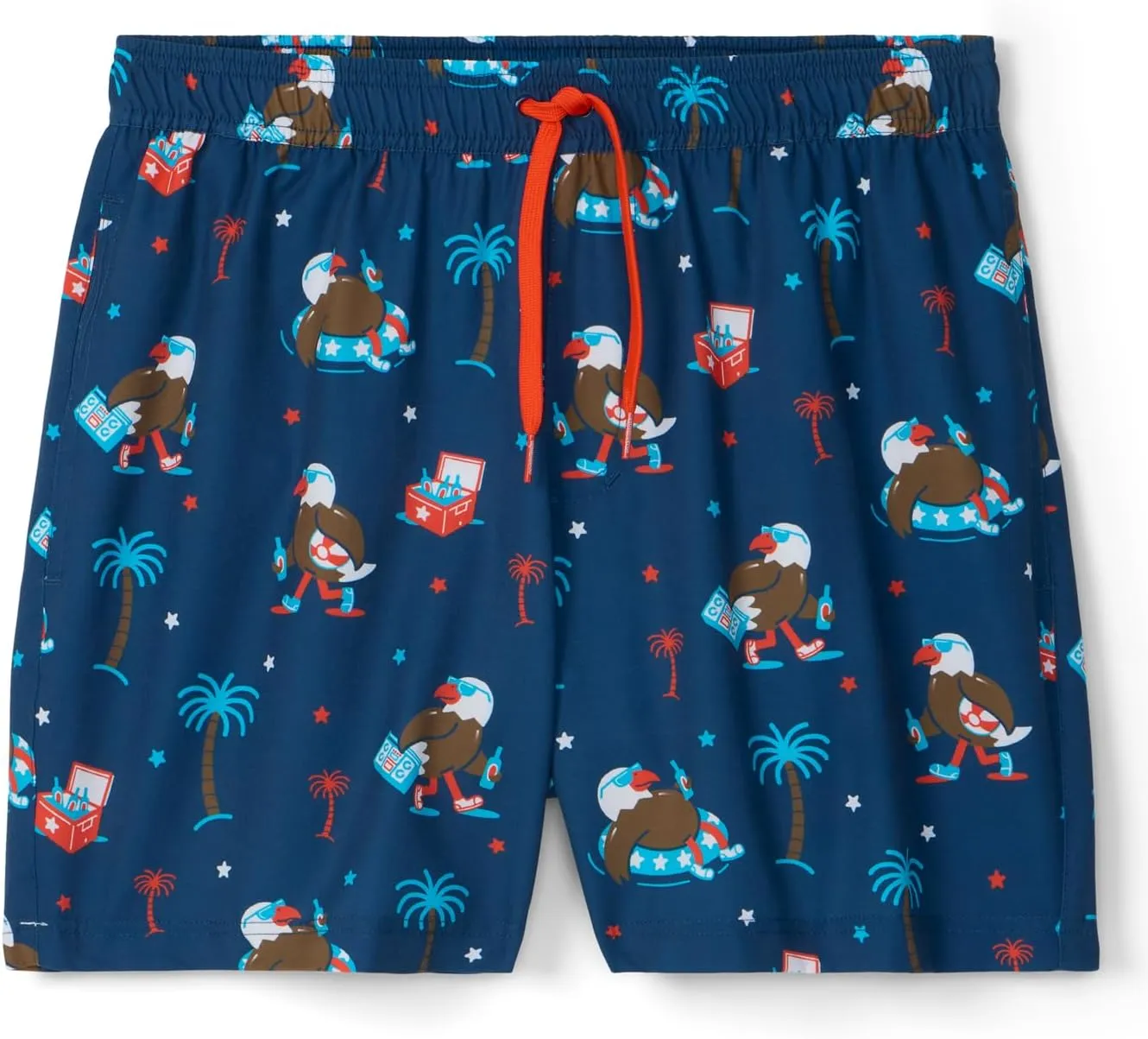 Tipsy Elves Men's USA Swimming Trunks 7'' Inseam 4 Way Stretch Fabric w/Mesh Liner Swim Trunks for Men Bathing Suit