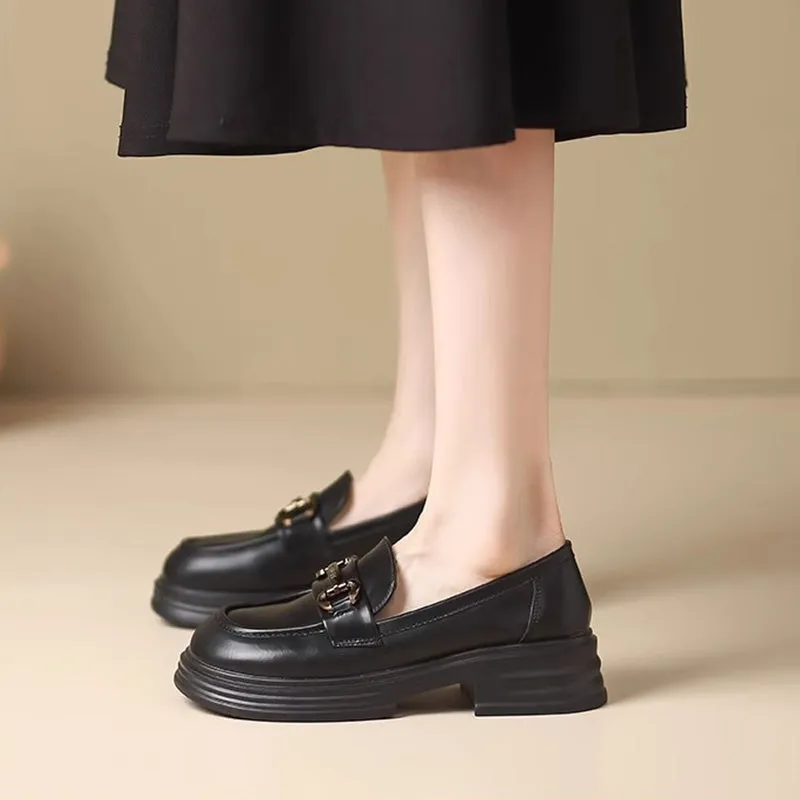 Women Retro Casual Minimalist Soft Thick Soled Loafers