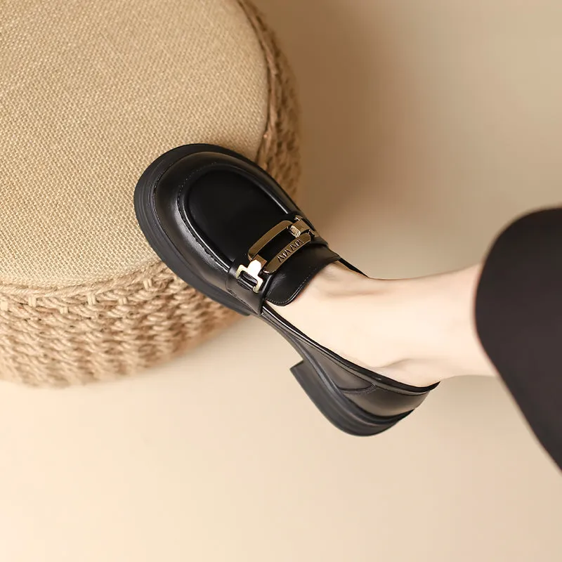 Women Retro Casual Minimalist Soft Thick Soled Loafers