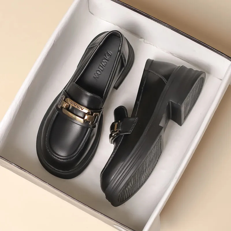 Women Retro Casual Minimalist Soft Thick Soled Loafers