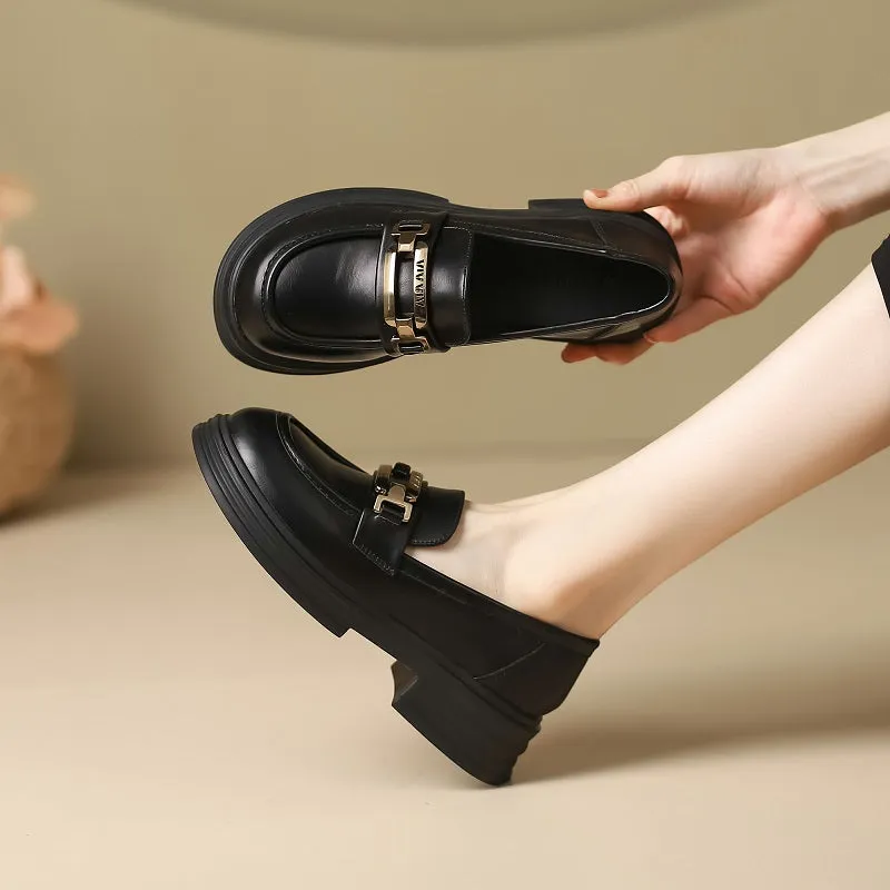 Women Retro Casual Minimalist Soft Thick Soled Loafers